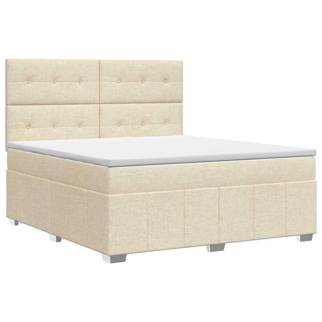 Boxmadras med topmadras Cremefarvet 140 x 200 cm Stof