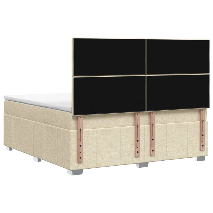 Boxmadras med topmadras Cremefarvet 140 x 200 cm Stof