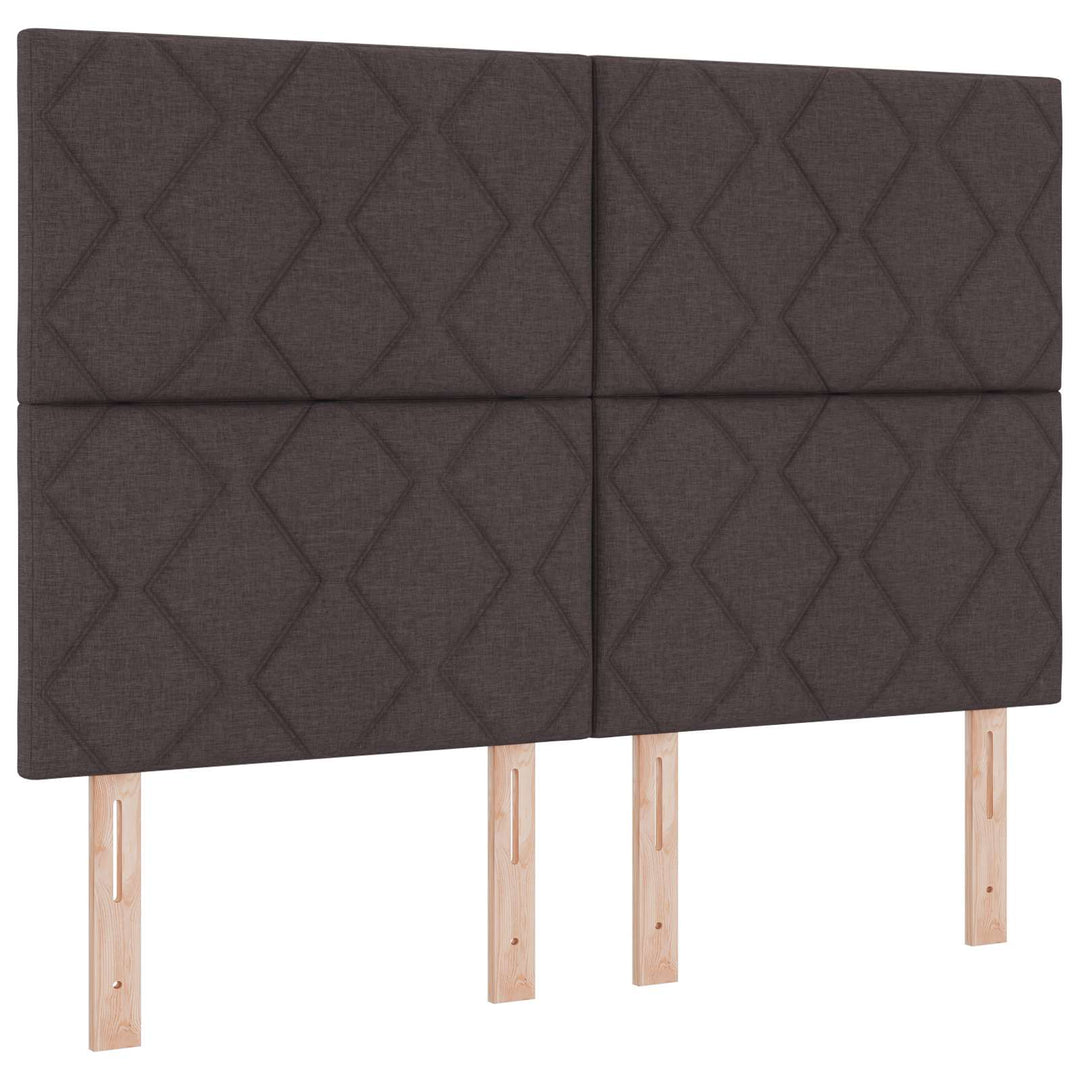 Boxmadras med topmadras Mørk Brun 140 x 200 cm Stof