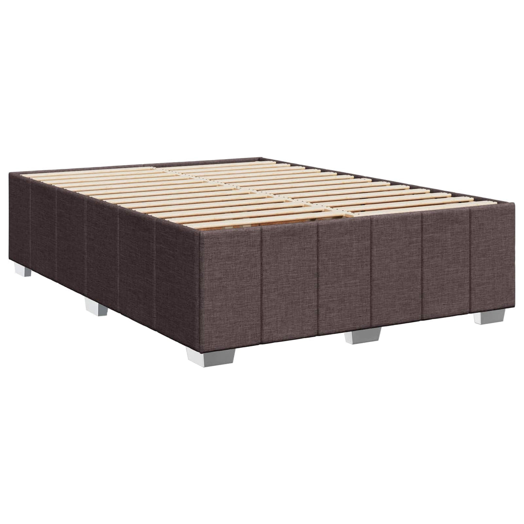 Boxmadras med topmadras Mørk Brun 160 x 200 cm Stof