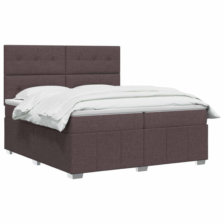 Boxmadras med topmadras Mørk Brun 160 x 200 cm Stof