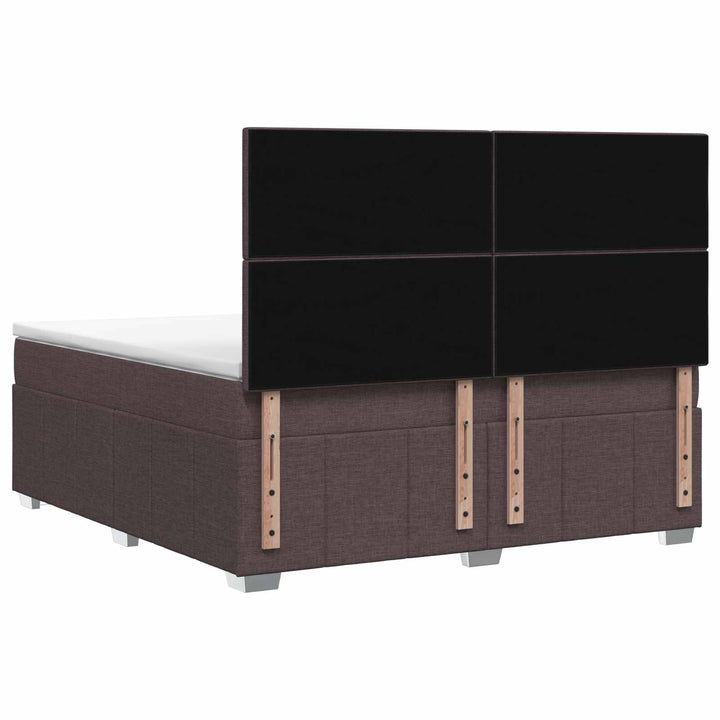 Boxmadras med topmadras Gråbrun 160 x 200 cm Stof