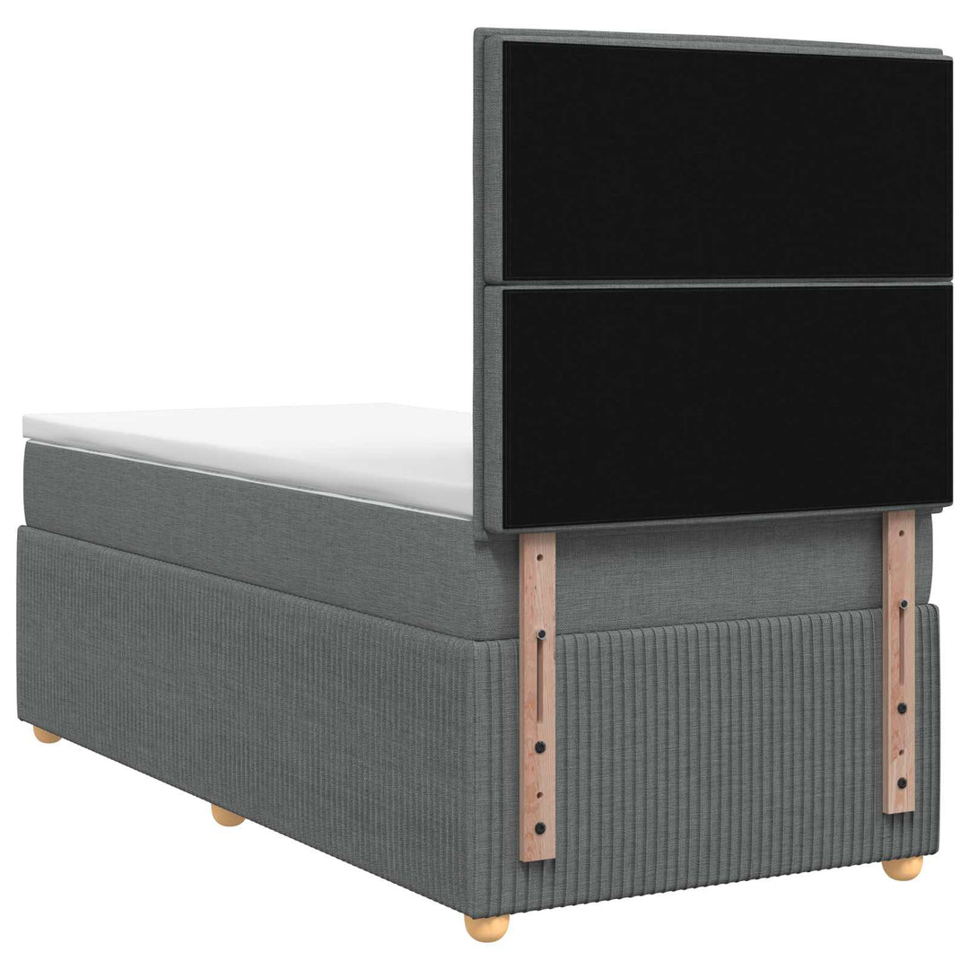 Boxmadras med topmadras Mørkegrå 80 x 200 cm Stof