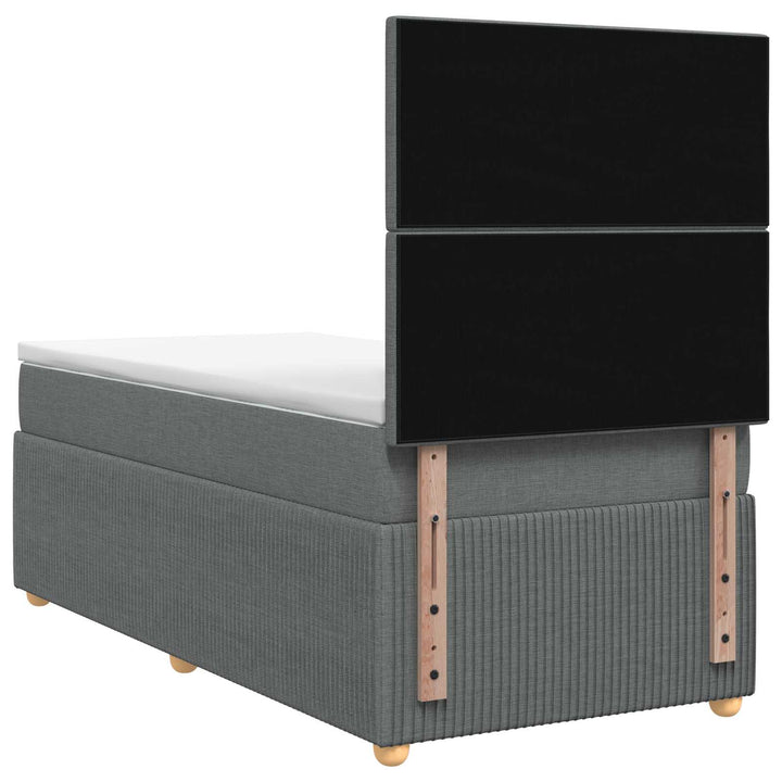 Boxmadras med topmadras Mørkegrå 80 x 200 cm Stof