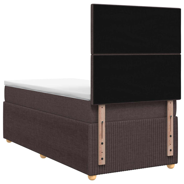 Boxmadras med topmadras Mørk Brun 80 x 200 cm Stof