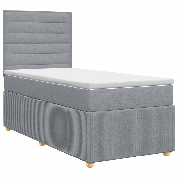 Boxmadras med topmadras Lysegrå 100 x 200 cm Stof