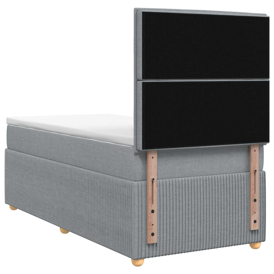 Boxmadras med topmadras Lysegrå 100 x 200 cm Stof