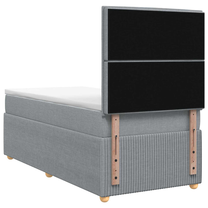 Boxmadras med topmadras Lysegrå 100 x 200 cm Stof