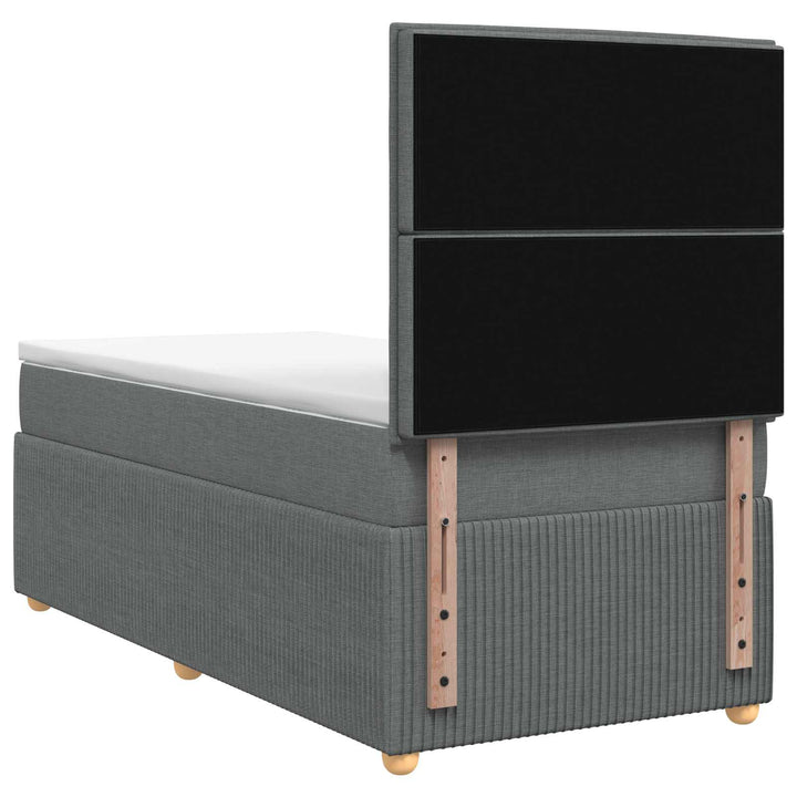 Boxmadras med topmadras Mørkegrå 100 x 200 cm Stof