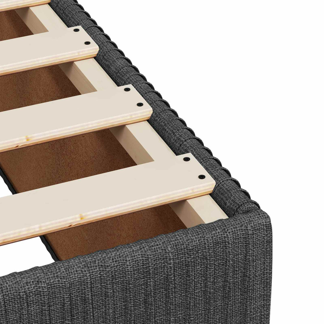 Boxmadras med topmadras Mørkegrå 100 x 200 cm Stof