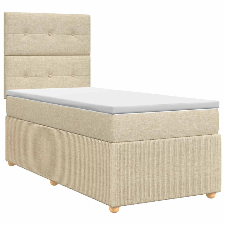 Boxmadras med topmadras Cremefarvet 100 x 200 cm Stof
