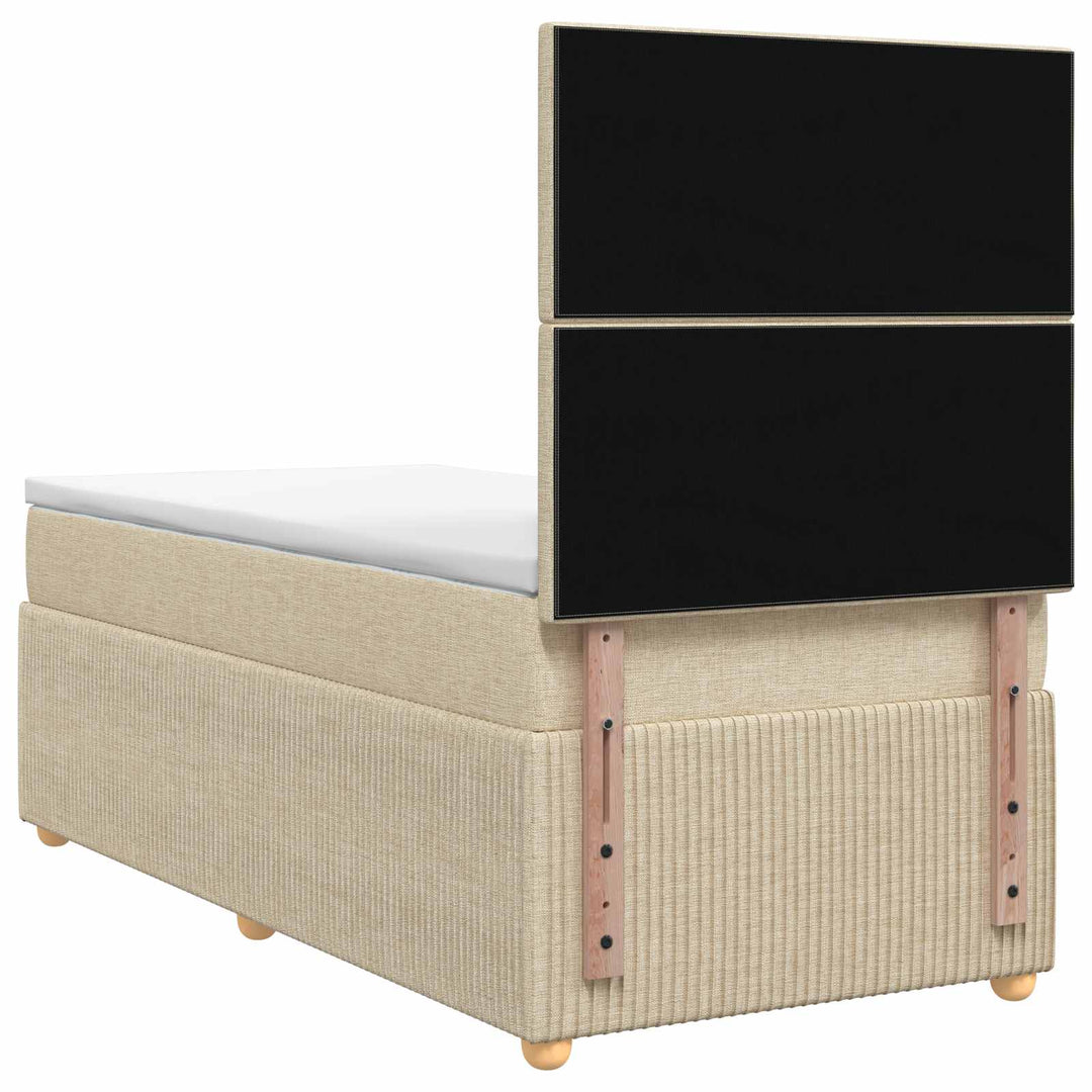Boxmadras med topmadras Cremefarvet 100 x 200 cm Stof