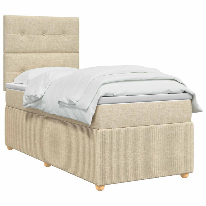 Boxmadras med topmadras Cremefarvet 100 x 200 cm Stof