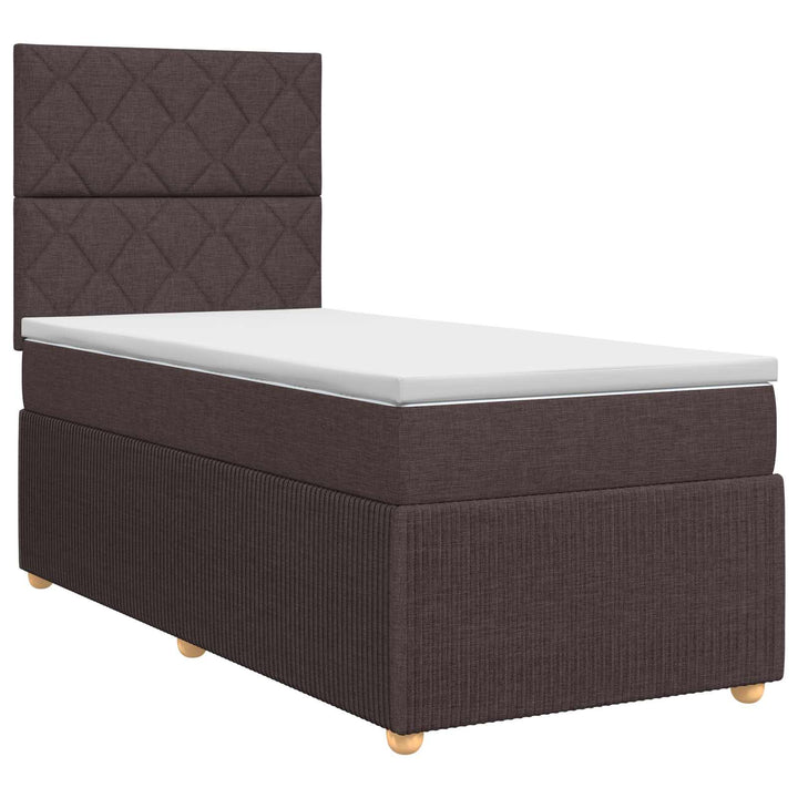 Boxmadras med topmadras Mørk Brun 100 x 200 cm Stof