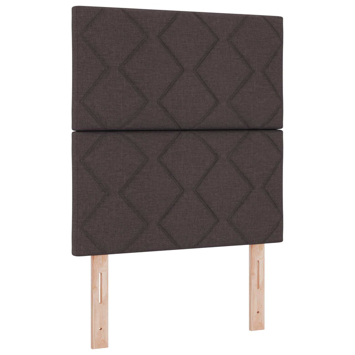 Boxmadras med topmadras Mørk Brun 100 x 200 cm Stof