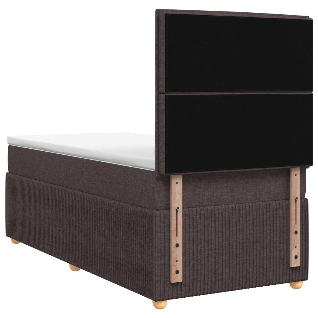 Boxmadras med topmadras Mørk Brun 100 x 200 cm Stof