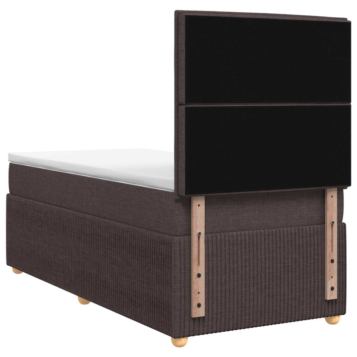 Boxmadras med topmadras Mørk Brun 100 x 200 cm Stof
