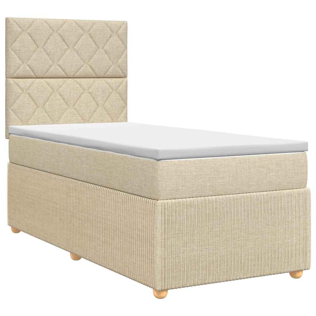 Boxmadras med topmadras Cremefarvet 100 x 200 cm Stof