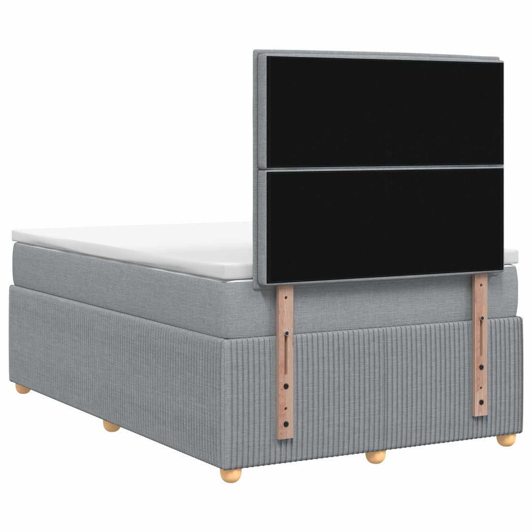 Boxmadras med topmadras Lysegrå 120 x 190 cm Stof