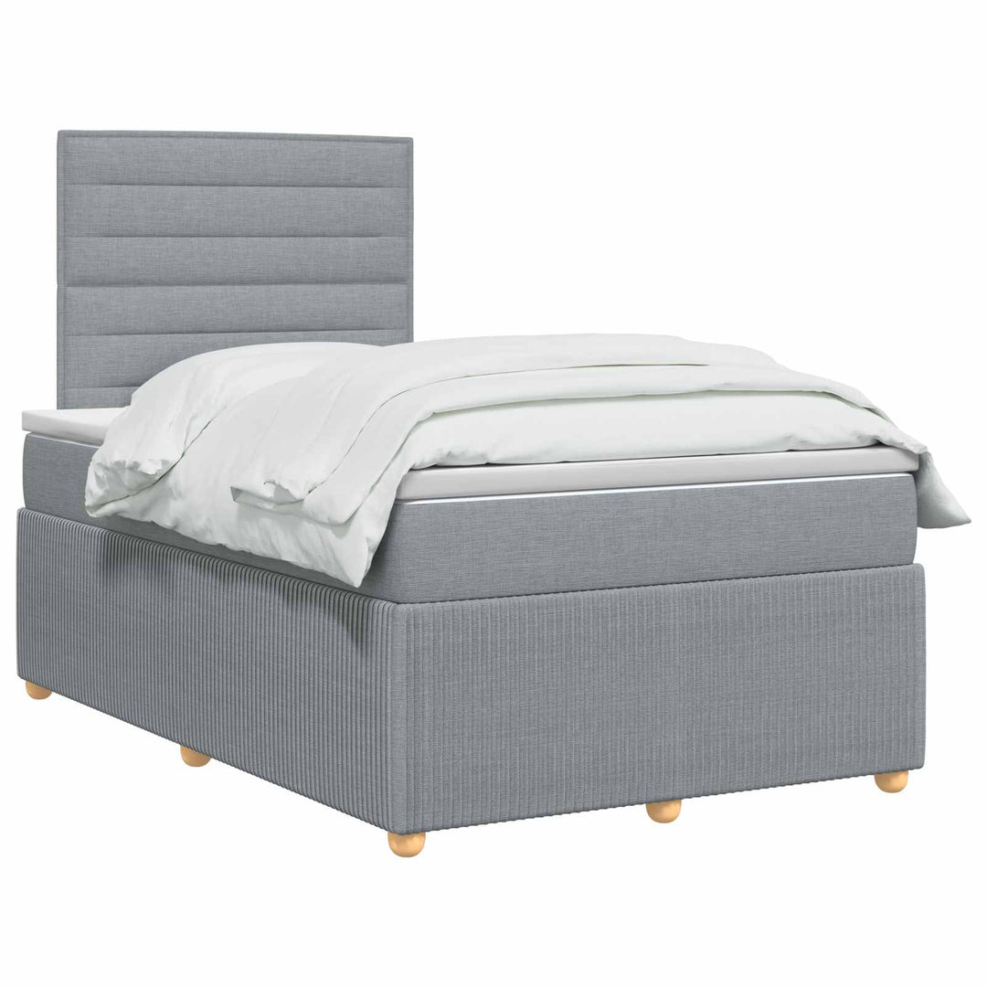 Boxmadras med topmadras Lysegrå 120 x 190 cm Stof