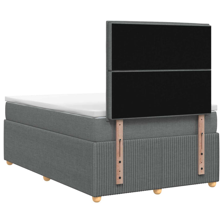 Boxmadras med topmadras Mørkegrå 120 x 190 cm Stof