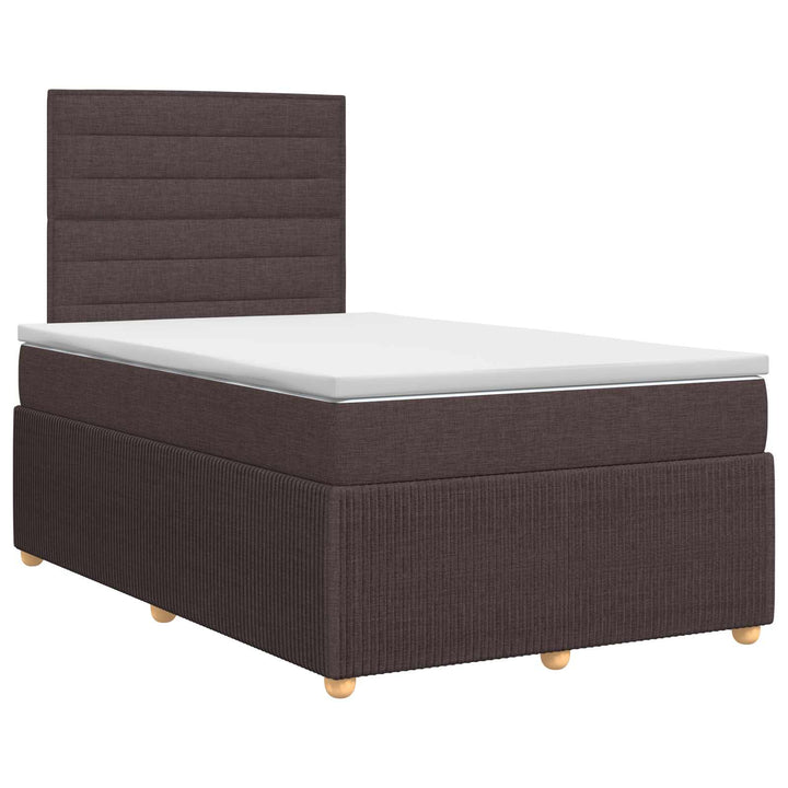 Boxmadras med topmadras Mørk Brun 120 x 190 cm Stof
