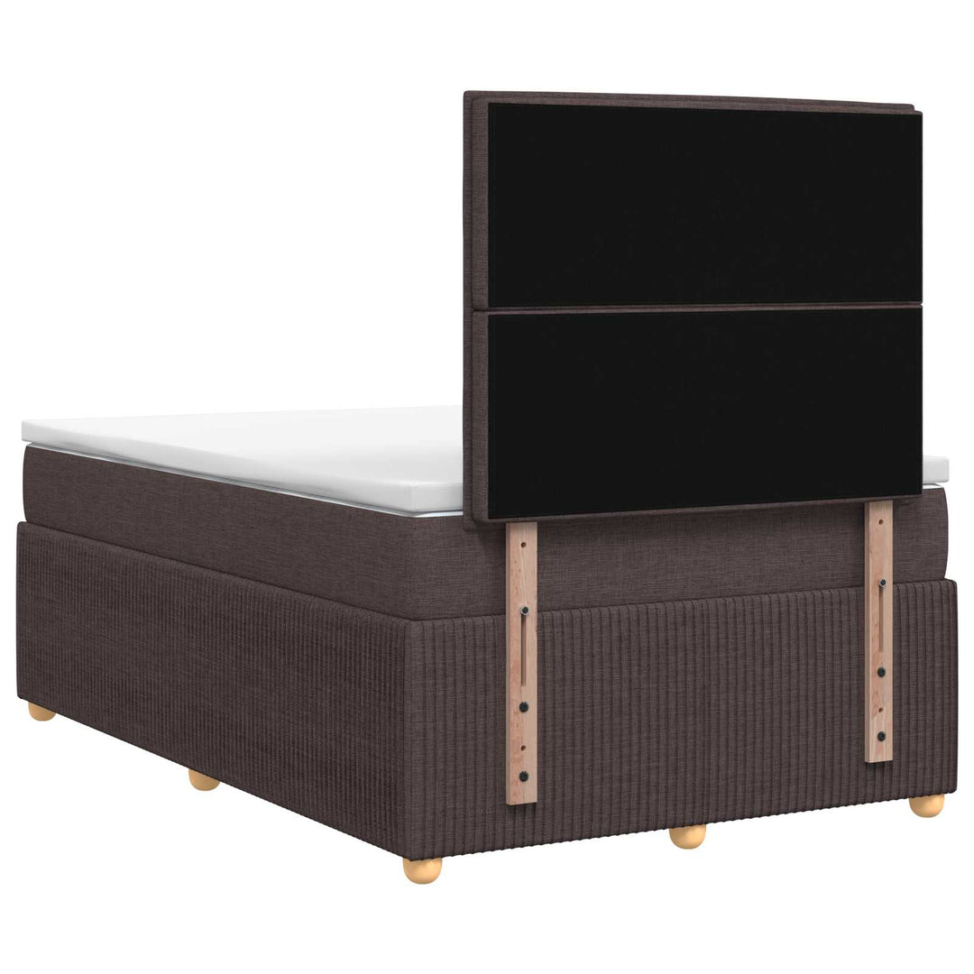 Boxmadras med topmadras Mørk Brun 120 x 190 cm Stof