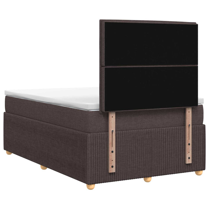 Boxmadras med topmadras Mørk Brun 120 x 190 cm Stof