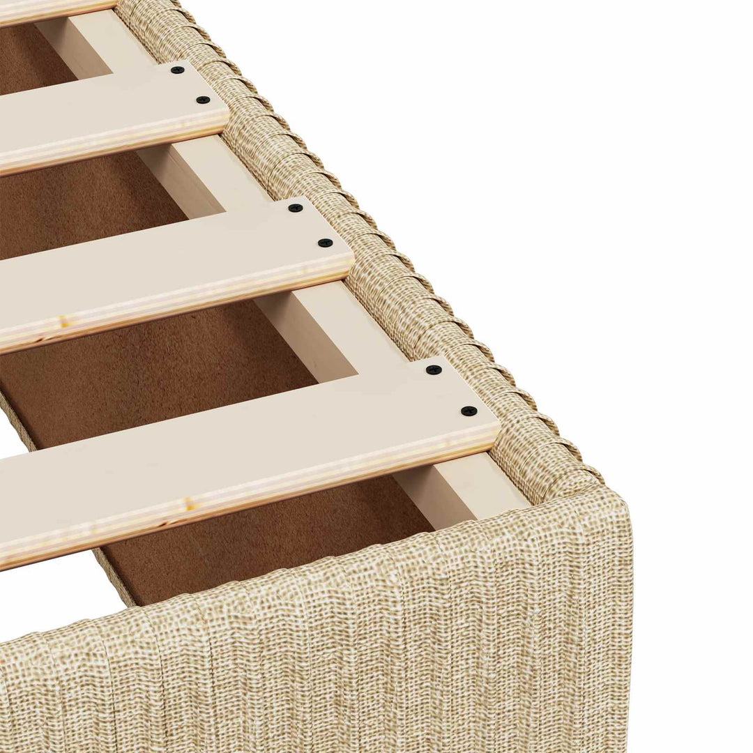 Boxmadras med topmadras Cremefarvet 120 x 190 cm Stof