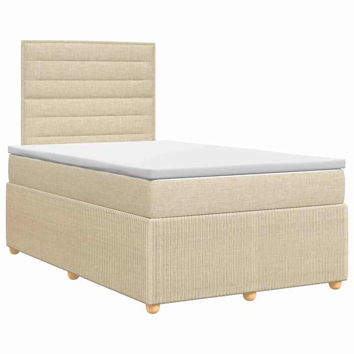 Boxmadras med topmadras Cremefarvet 120 x 190 cm Stof