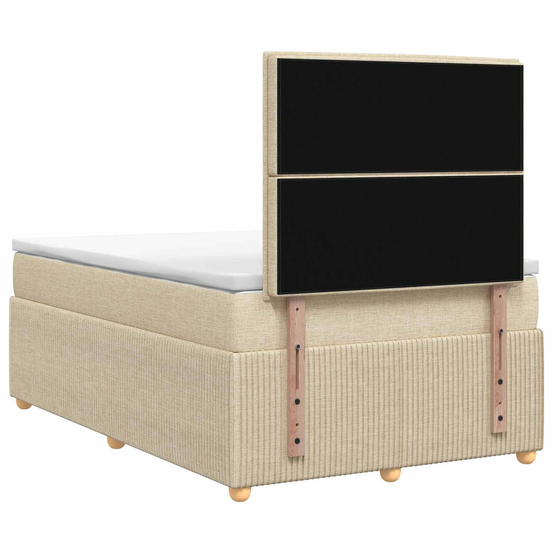 Boxmadras med topmadras Cremefarvet 120 x 190 cm Stof
