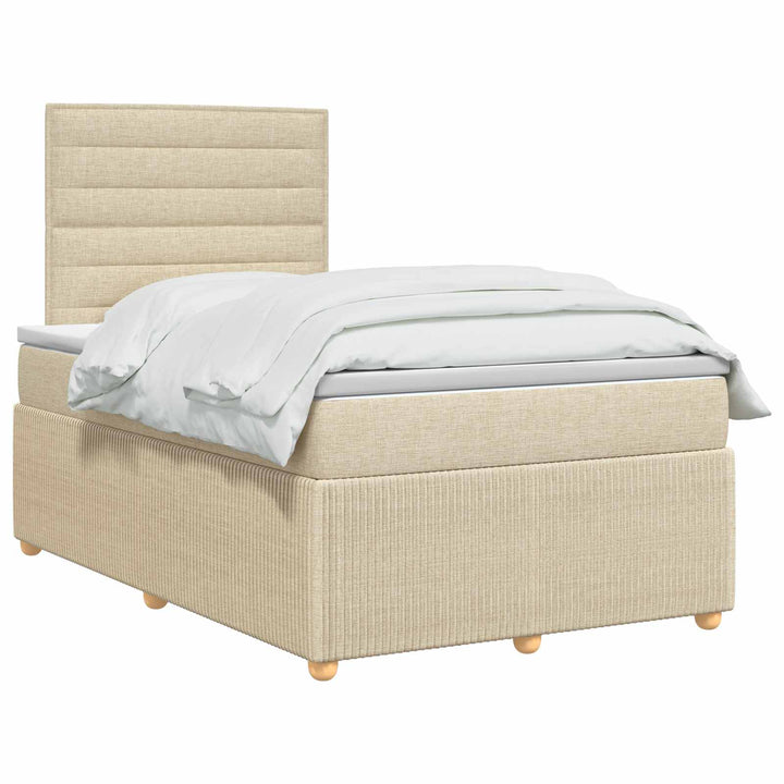 Boxmadras med topmadras Cremefarvet 120 x 190 cm Stof