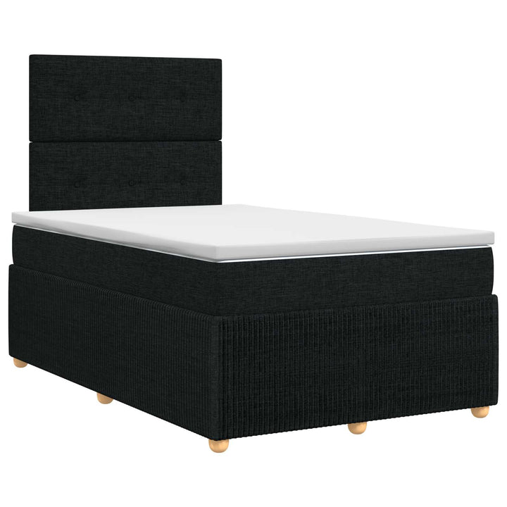 Boxmadras med topmadras Sort 120 x 190 cm Stof