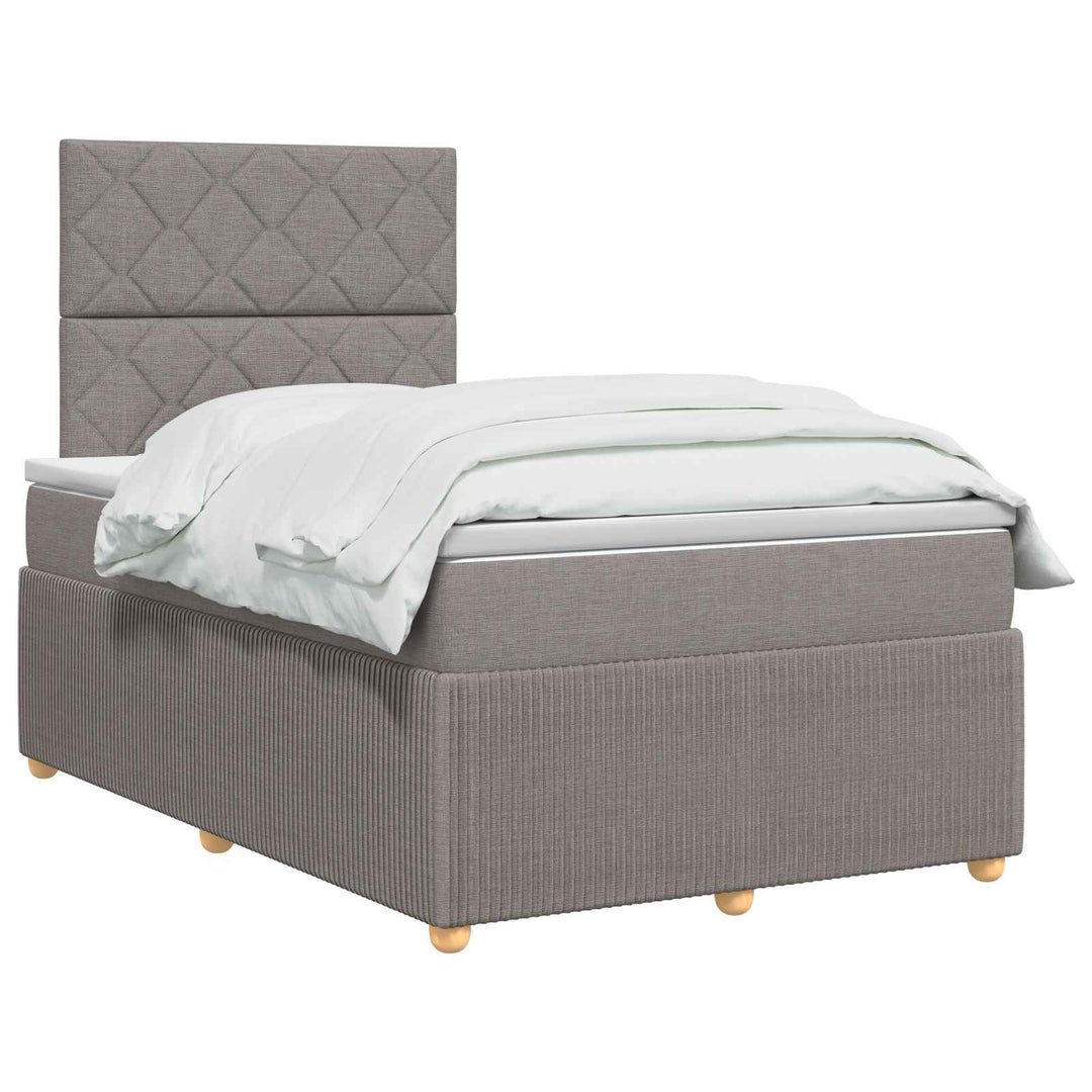 Boxmadras med topmadras Gråbrun 120 x 190 cm Stof