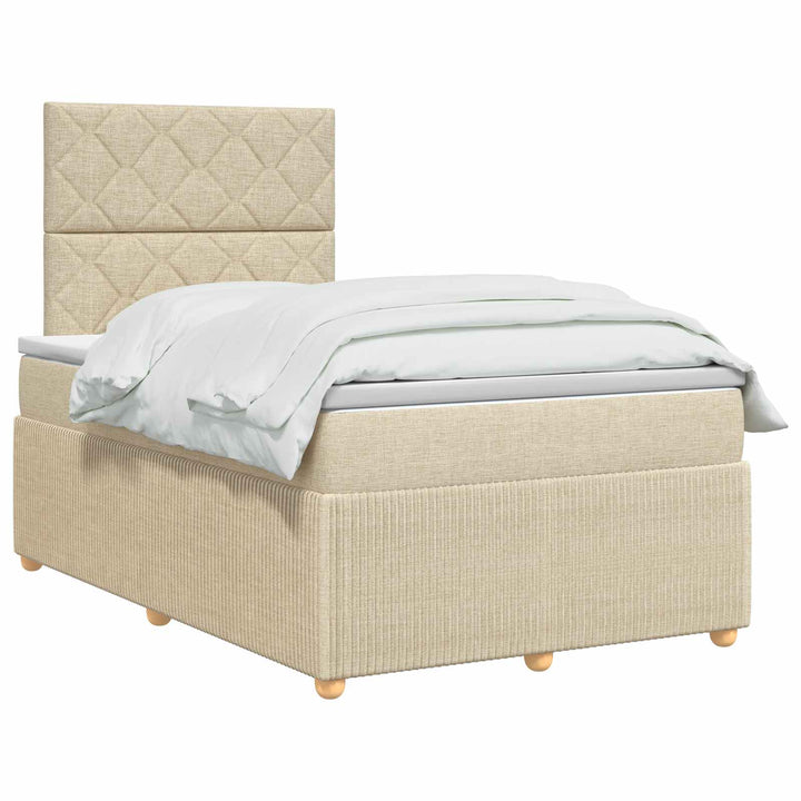 Boxmadras med topmadras Cremefarvet 120 x 190 cm Stof