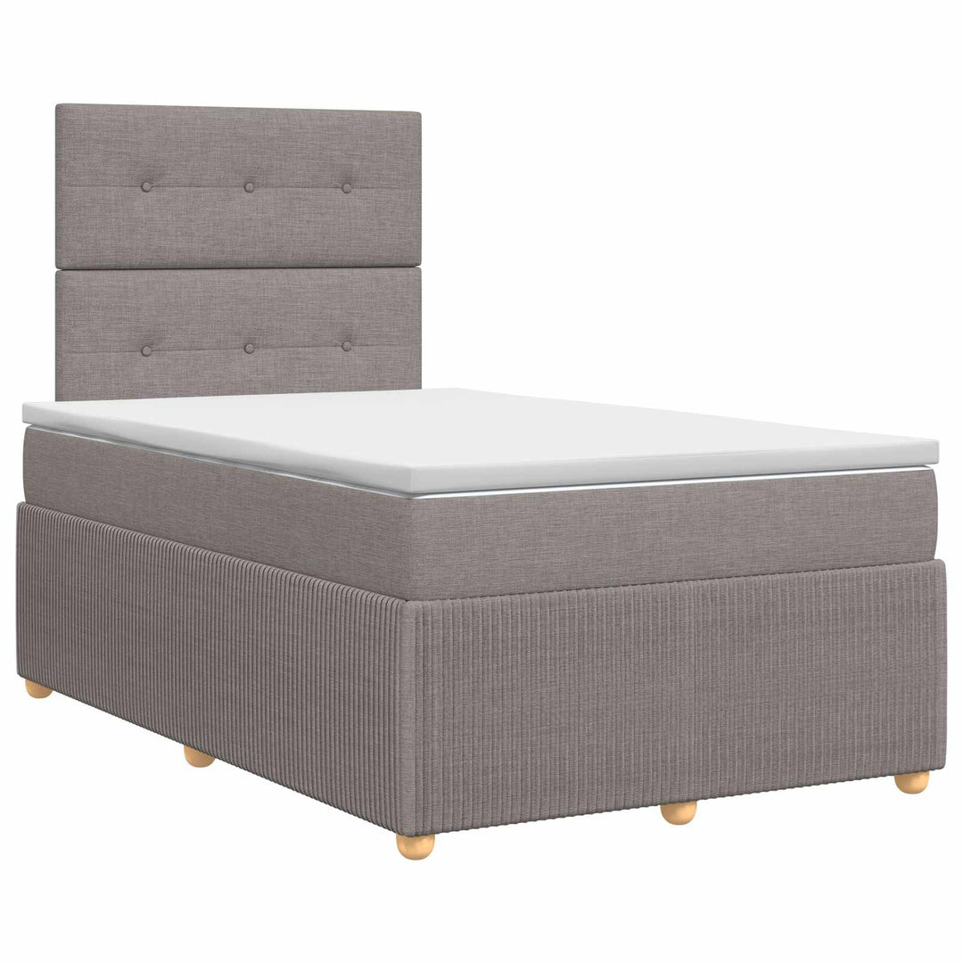 Boxmadras med topmadras Gråbrun 120 x 200 cm Stof