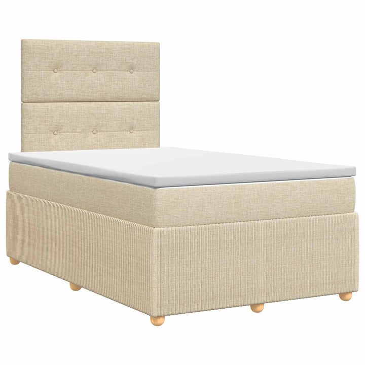 Boxmadras med topmadras Cremefarvet 120 x 200 cm Stof