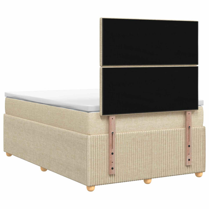 Boxmadras med topmadras Cremefarvet 120 x 200 cm Stof