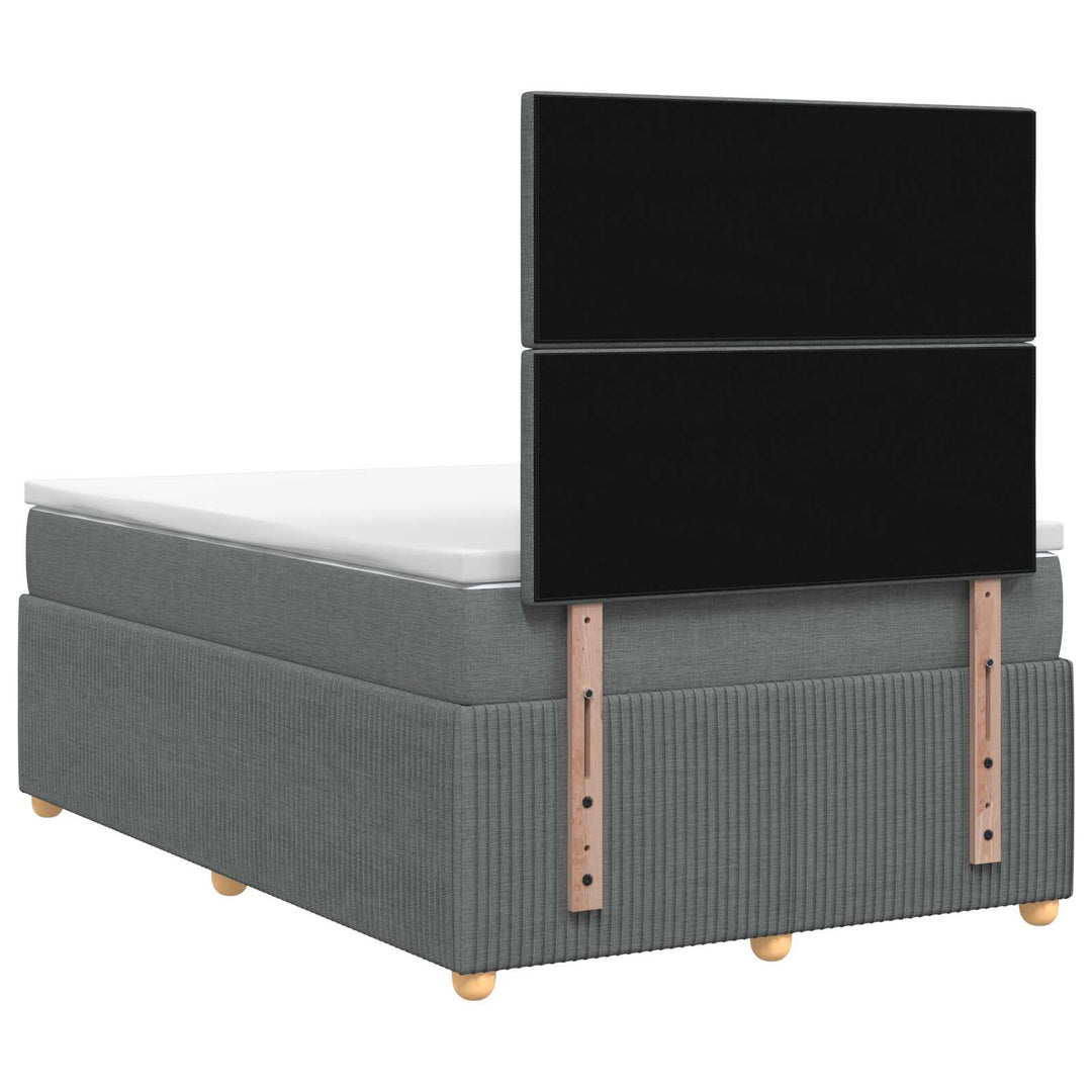 Boxmadras med topmadras Mørkegrå 120 x 200 cm Stof
