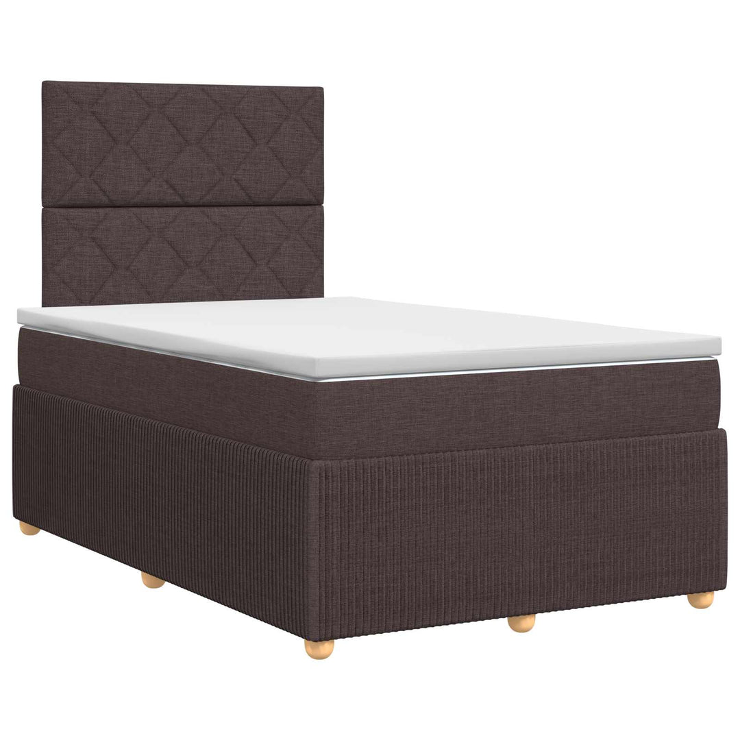 Boxmadras med topmadras Mørk Brun 120 x 200 cm Stof