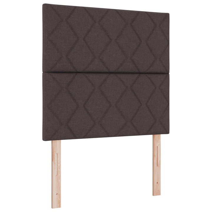 Boxmadras med topmadras Mørk Brun 120 x 200 cm Stof