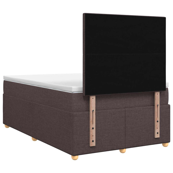 Boxmadras med topmadras Mørk Brun 120 x 200 cm Stof