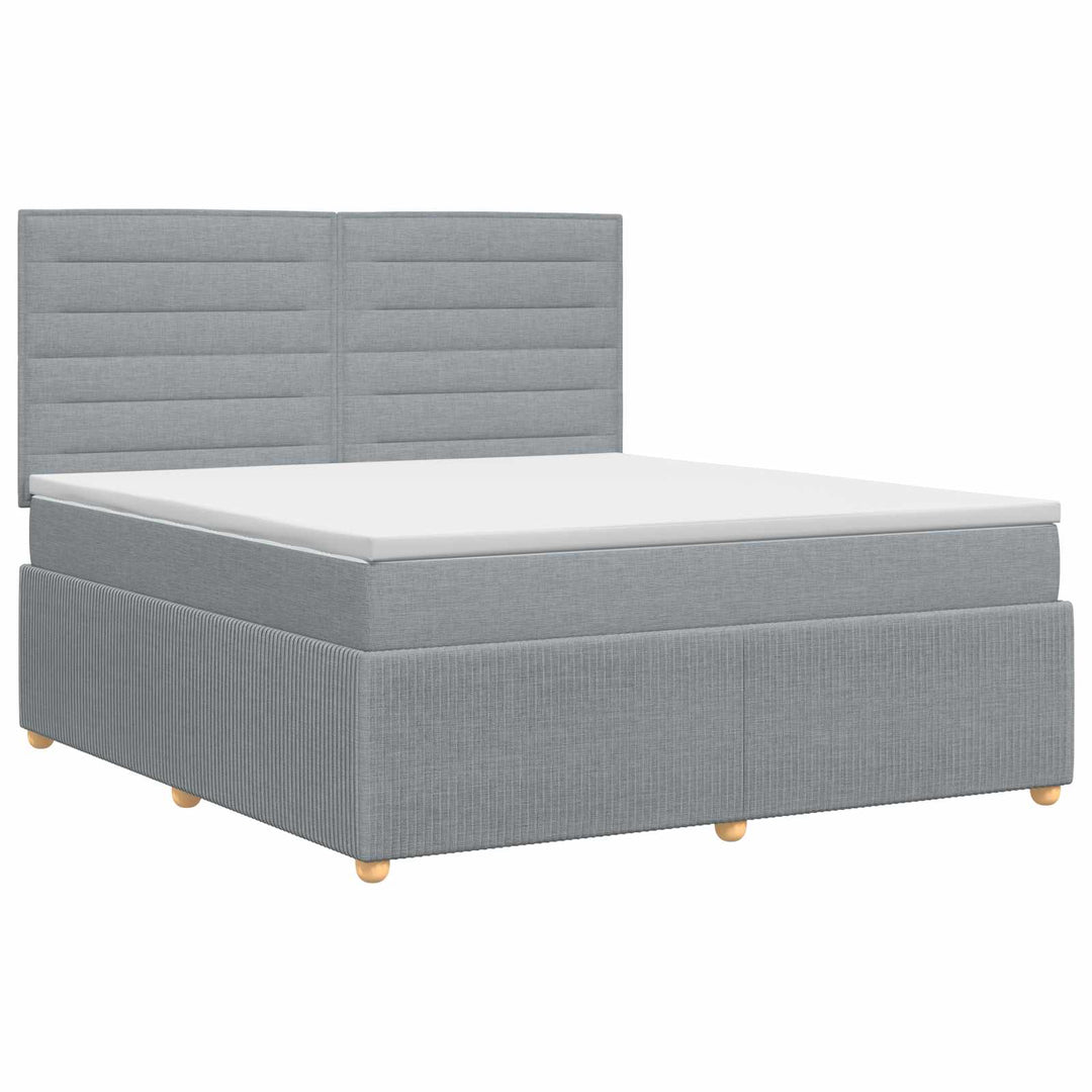 Boxmadras med topmadras Lysegrå 140 x 190 cm Stof