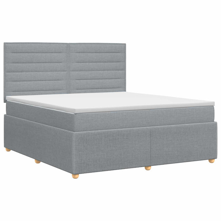 Boxmadras med topmadras Lysegrå 140 x 190 cm Stof