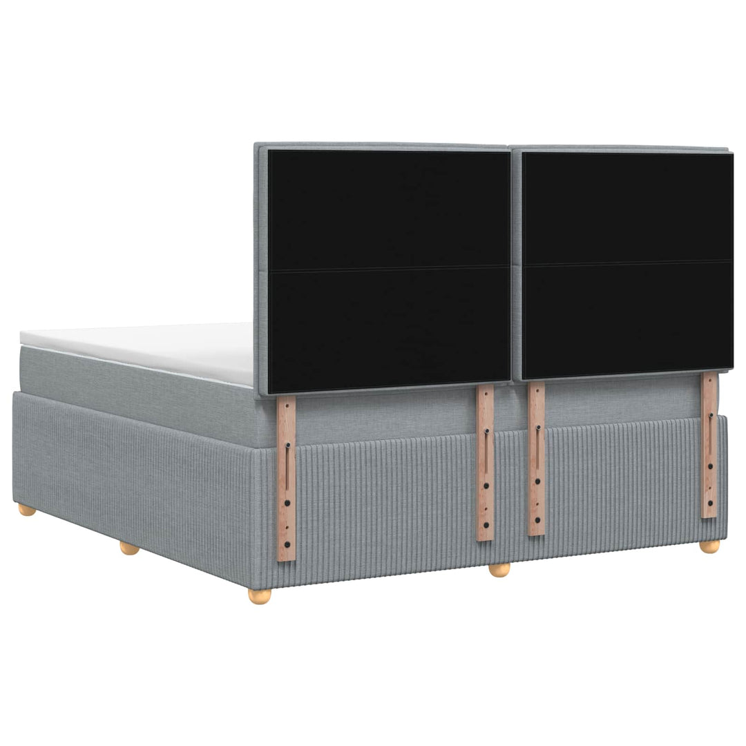 Boxmadras med topmadras Lysegrå 140 x 190 cm Stof