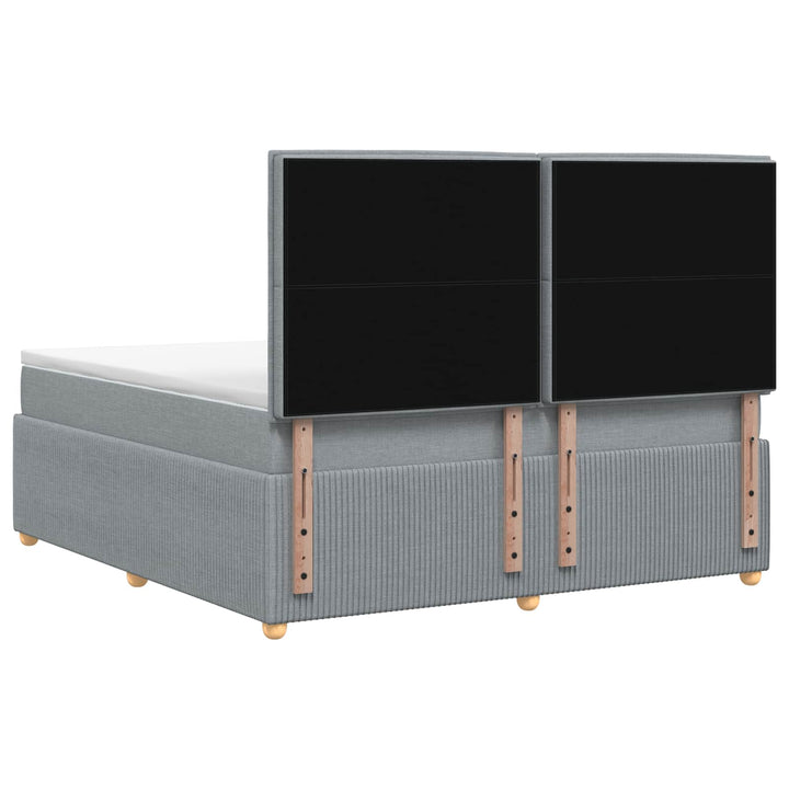 Boxmadras med topmadras Lysegrå 140 x 190 cm Stof