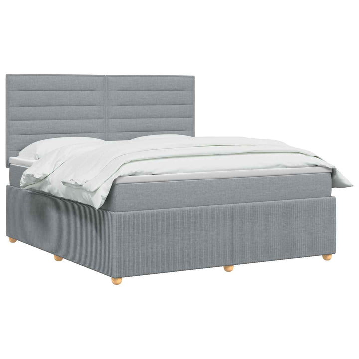 Boxmadras med topmadras Lysegrå 140 x 190 cm Stof