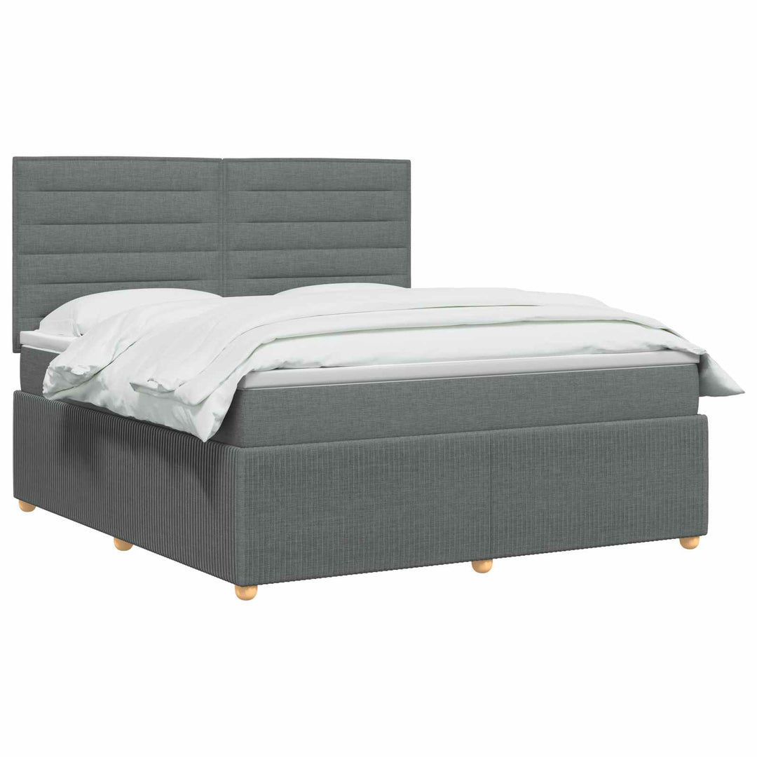 Boxmadras med topmadras Mørkegrå 140 x 190 cm Stof