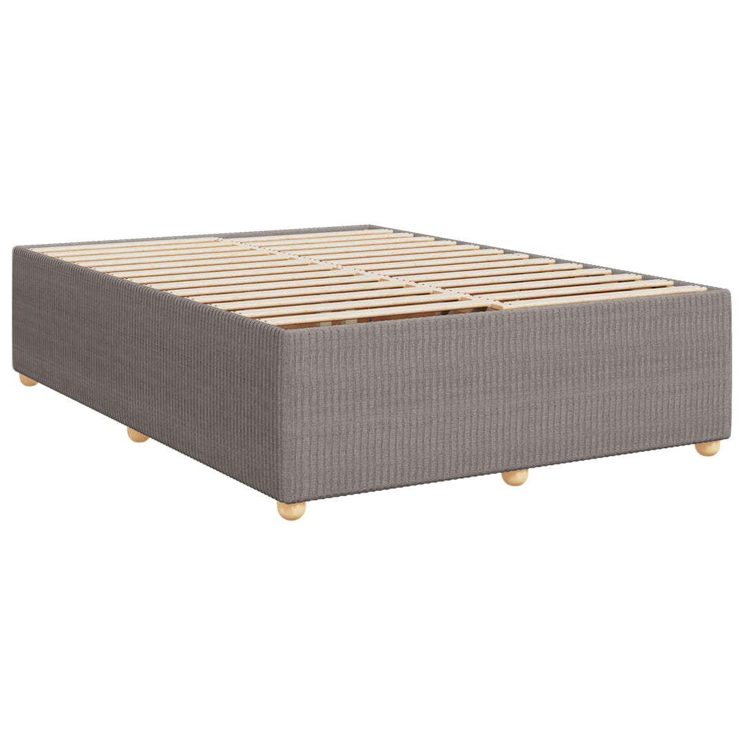 Boxmadras med topmadras Gråbrun 140 x 190 cm Stof