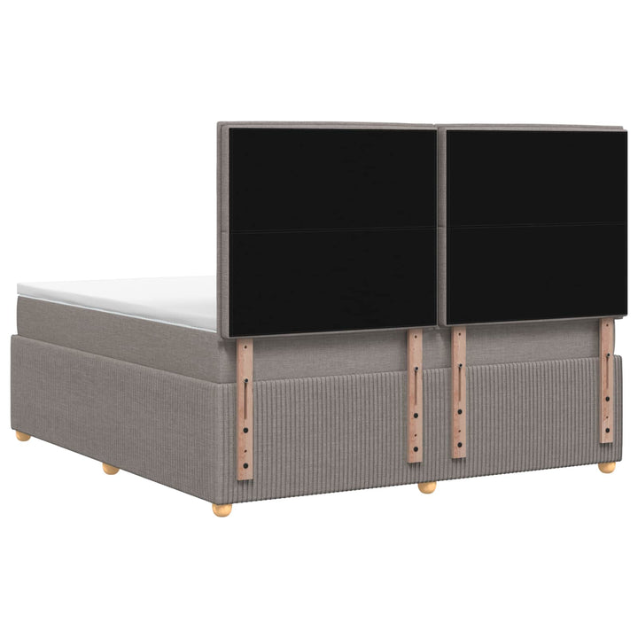 Boxmadras med topmadras Gråbrun 140 x 190 cm Stof